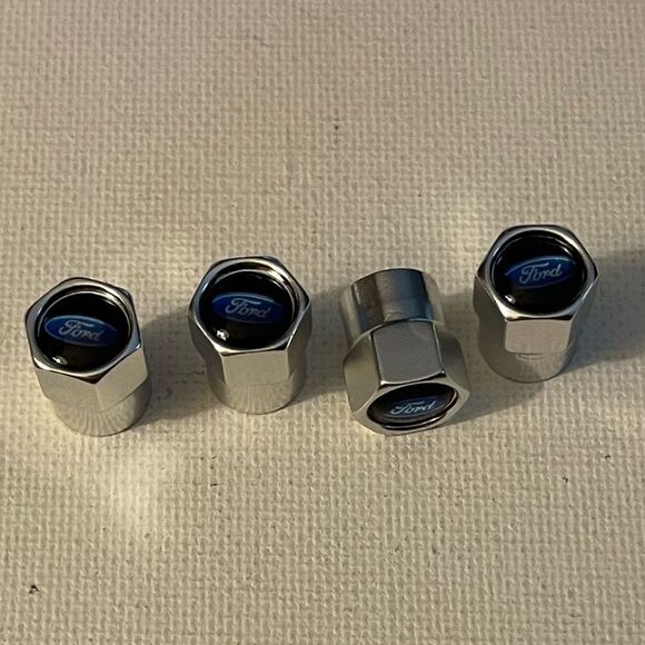Ford valve Stem caps in Silver set of 4 NWT - Picture 2 of 4